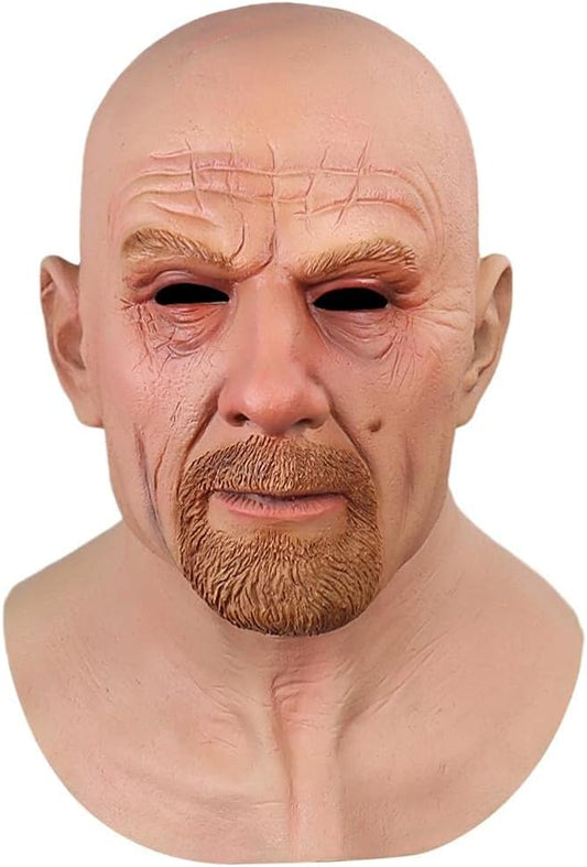 Old Man Face Cover Halloween Realistic Old Man Mask Halloween Latex Headwear Scary Halloween Cosplay Party Props