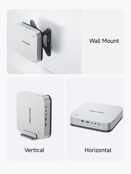 MINISFORUM AI Mini PC X1 Pro AMD Ryzen AI 9 HX370(12 Cores/24 Threads, up to 5.1GHz)&AMD Radeon 890M Mini Gaming Computer,96GB DDR5 2TB PCIe 4.0 SSD, 8K Quad Display,Dual 2.5 LAN/WIFI7/BT5.4/Oculink