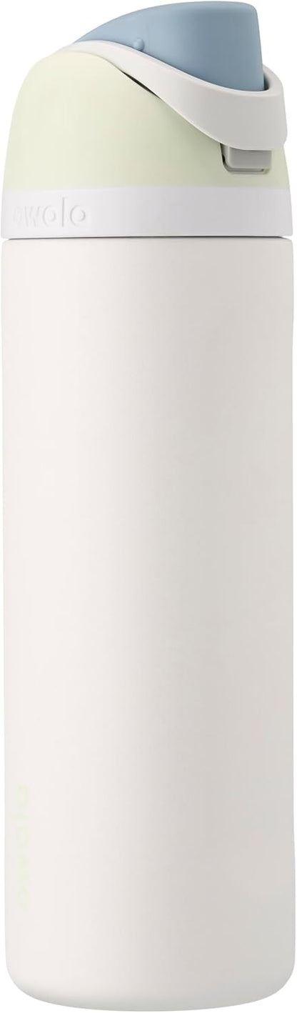 Owala FreeSip Insulated Stainless Steel Water Bottle with Straw for Sports and Travel, BPA-Free, 24-oz, Very, Very Dark