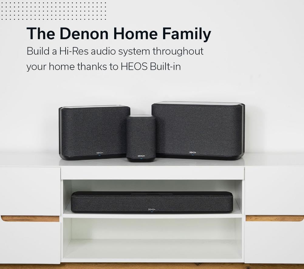 Denon Home 150 NV Wireless Speaker (Black), 1" Tweeter, 3.5" Woofer, Home Speaker with HEOS Built-in, AirPlay 2, and Bluetooth, Multi-Room Streaming, Simple Setup, Compact Design