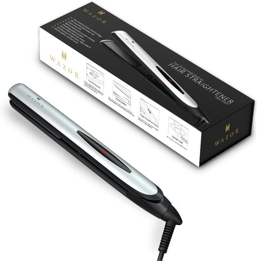 Wazor Hair Flat Iron 1 Inch Ionic Ceramic Hair Straightener Professional Flat Iron With LED Digital and Temperature Control From 284 to 446 Auto Shut Off