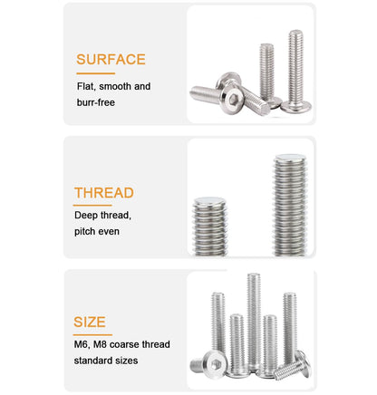 binifiMux 4pcs M10-1.25 x 70mm Serrated Flanged Hex Bolts Flange Hexagon Screws, Stainless Steel 18-8 (304), Plain Finish, DIN 6921