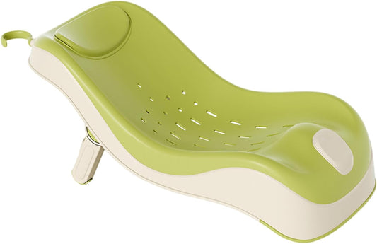 Baby Sink Bath, Adjustable Height Ergonomic Baby Bath Support with Temperature Reminder & Drainage Hole, Foldable Portable Infant Bathtub with Hook for Home Travel, Green, Sink Bather for - PuriLite