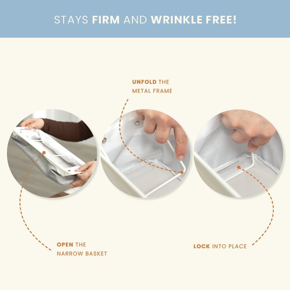 OrganiHaus Large Fabric Storage Baskets for Shelves 3 Pack, 15x11in Closet Storage Bins for Shelves, Cloth Baskets, Fabric Storage Cubes, Linen Closet Organizers, Fabric Basket, White Basket