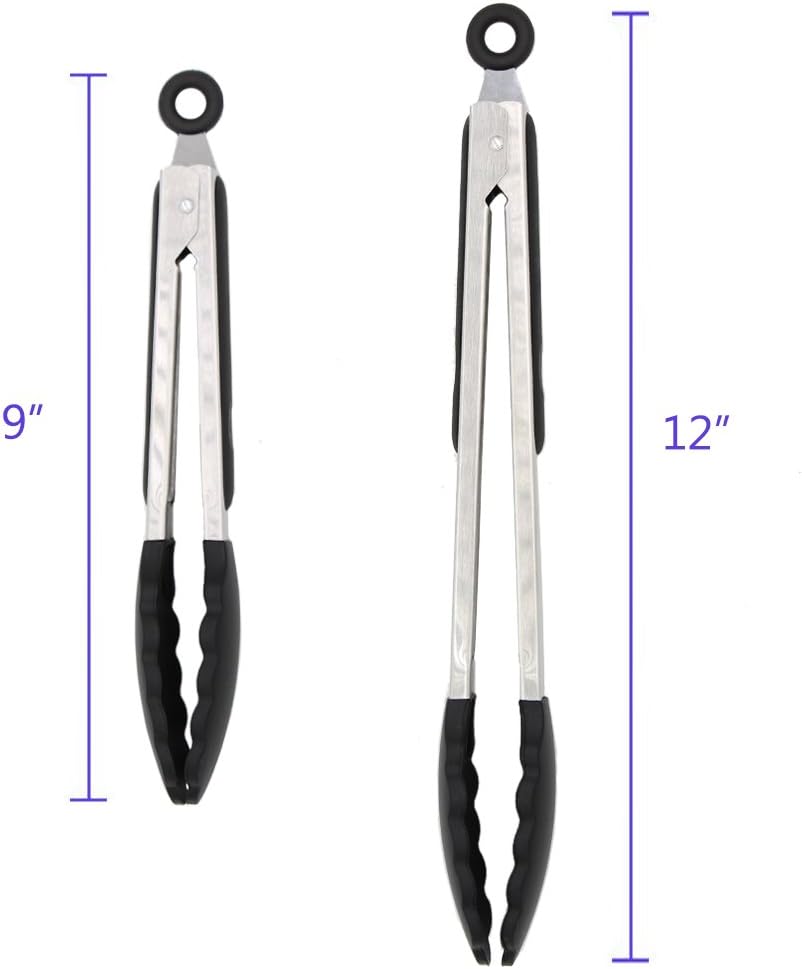 Purilite Select Silicone &amp; Stainless Steel Kitchen Tongs