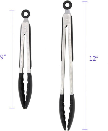 Purilite Select Silicone &amp; Stainless Steel Kitchen Tongs