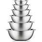 Luvan 18/10 304 Stainless Steel Mixing Bowl,Set of 6(1,1.5,1.9,2.6,3.4,4.2QT),with Airtight Lids,Nesting Bowls for Space Saving Storage,Dishwasher Safe, Great for Mixing,Baking, Prepping