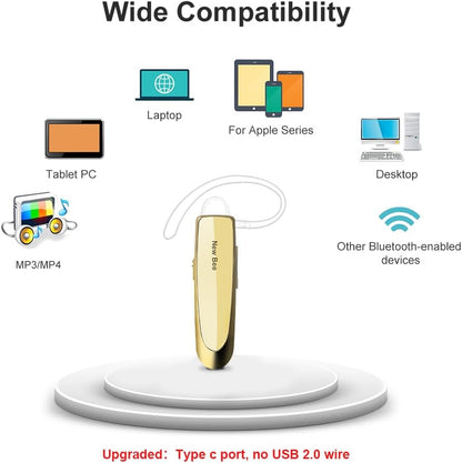 Bluetooth Headset New Bee 24Hrs V5.0 Bluetooth Earpiece Wireless Handsfree Driving Headset with Noise Canceling Mic Headset Case for iPhone Samsung Android Mobile Cell Phone Tablets Office