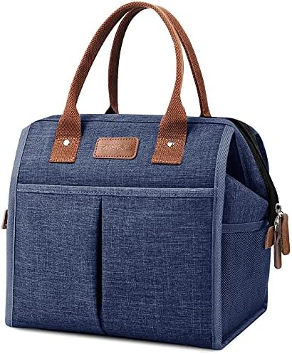 Lunch Bag for Women & Men, Insulated Lunch Box Cooler Tote Bags, Adult Reusable Lunch Boxes with Water Resistant for Work, Travel and Picnic (Grey)