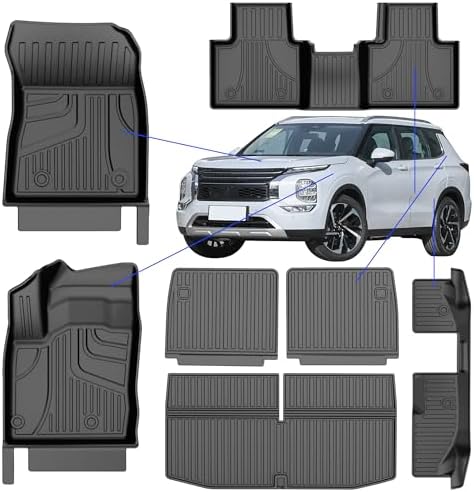 AOMSAZTO Floor Mats & Trunk Mat for 2024 2025 Chevy Equinox EV (Non Fuel),TPE All Weather Protection 2 Rows Car Floor Liners with Cargo Liner for Chevrolet Equinox EV (Non Fuel)