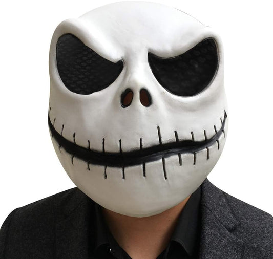 HOMELEX Jack Skellington Mask Helmet Halloween Carnival Nightmare Jack Skeleton Head Mask Horror Scary Cosplay Mask for Adult