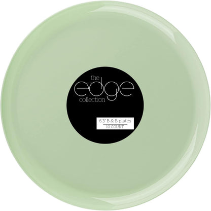 PLASTICPRO [30 Pack 10.7'' Christmass Green Plastic Party Plates Edge Collection Premium heavyweight Elegant Disposable Tableware Dishes