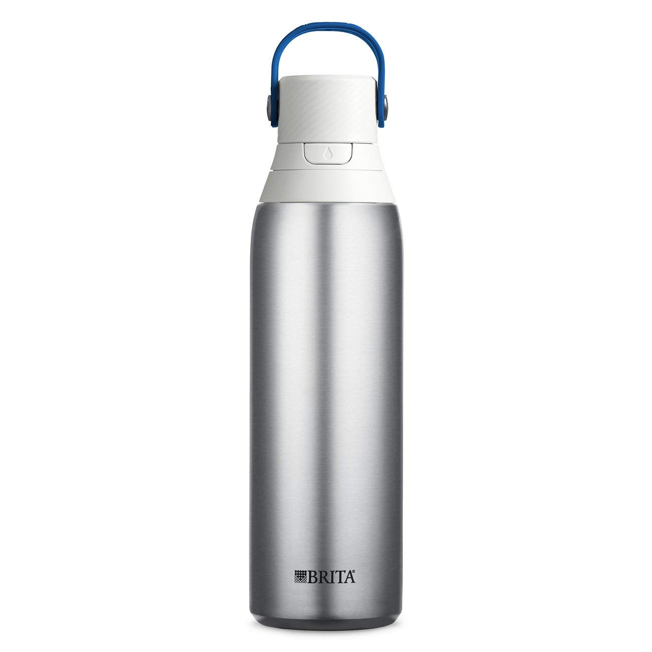 BRITA Stainless Steel Water Bottle with Filter, 591 mL Premium Double Insulated Water Bottle, Rose