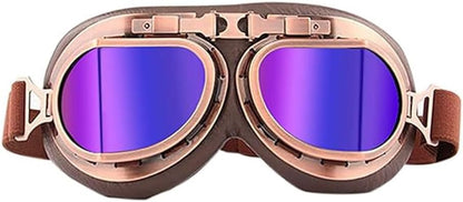 Evomosa Motorcycle Goggles Vintage Pilot Goggles Retro Motocross Goggle Windproof ATV Outdoor Eyewear