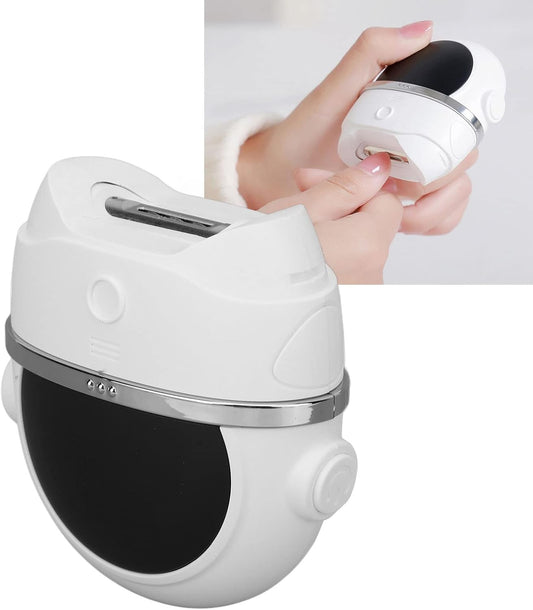 Automatic Electric Nail Clipper, 2 in1 Fingernail Cutter and Polisher with Nail Scraps Storage, Low Noise Baby Nail Trimmer 500mAh USB Rechargeable Electric Nail File for Baby, Kids, Seniors Nail Care