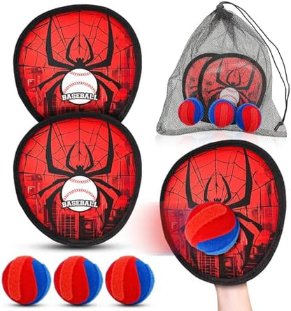 Toss and Catch Ball Game Set for Kids, Outdoor Velcro Paddle Catch Game with Balls and Storage Bag, Yard Beach Pool Sports Toy for Ages 3–12 - PuriLite