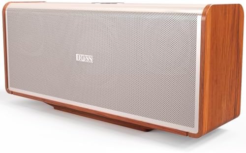 DOSS SoundBox Ultra Bluetooth Speaker with 2.1 Sound Channel Audio, 80W Superior Sound with Deep Bass, Two DSP Technologies, 18H Playtime, BT 5.3, Wireless for Home, Office, Bedroom-Gold