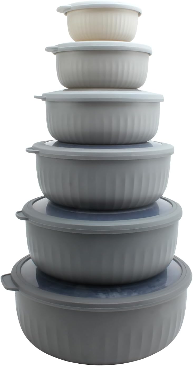 COOK WITH COLOR Prep Bowls with Lids- 8 Piece Nesting Plastic Small Mixing Bowl Set with Lids (Teal Ombre)