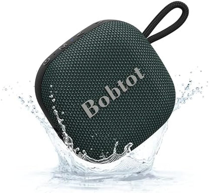 Bobtot Portable Bluetooth Speakers Wireless - IPX7 Waterproof Mini Shower Speaker with 16 Hours Playtime, Loud Stereo Sound, Rich Bass, TWS, Built-in Mic, Small Size for Travel Sport, Green