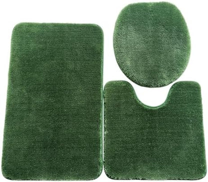 Daniel's Bath & Beyond 3 Piece Solid Luxury Bath Mat, Lime Green, (3PC Solid Luxury)