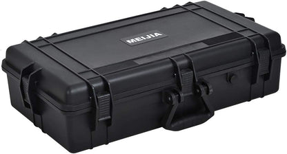 MEIJIA Portable Waterproof Protective Hard Case,Camera Case with Customizable Fit Foam Inserted, Elegant Black (9.17"x 7.56"x4.33")