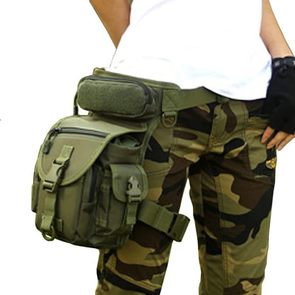 Motorcycle Drop Leg Bag Nylon Waist Pack for Men Women Travel Hiking Tactical Cycling Bike Ride Riding Crossbody Shoulder Fanny Pouch