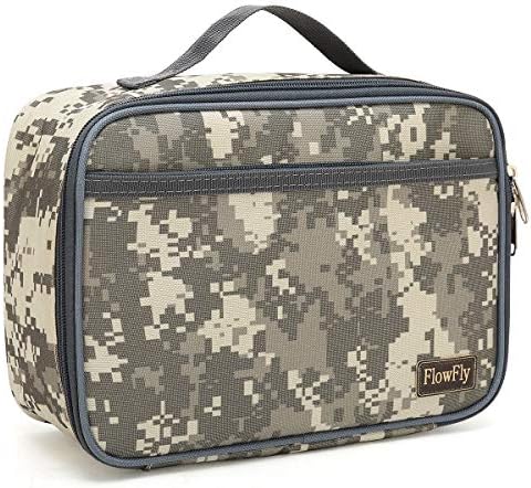 FlowFly Kids Lunch Box Insulated Soft Bag Mini Cooler Back to School Thermal Meal Tote Kit for Girls, Boys, Black