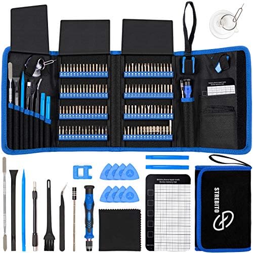 STREBITO 142-in-1 Precision Screwdriver Set – Magnetic Electronics Repair Tool Kit with 120 Bits, Flexible Shaft & Storage Bag - PuriLite