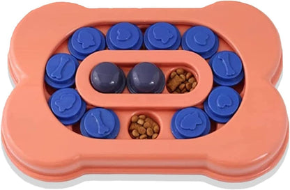 PetVogue Dog Slow Feeder Bowl, Puzzle Toy for Dispensing Treats, Pet Play Toys Game for Training IQ and Feed, Interactive Food Bowls Dispenser for Small, Medium, Large - Orange