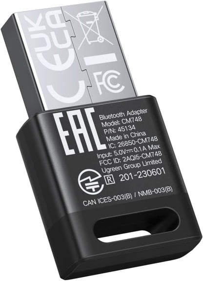 UGREEN Bluetooth 5.4 Adapter for PC, USB Bluetooth Dongle for Windows 11 10 8.1, Plug and Play, Mini-Sized, 5-Devices Connect for Wireless Keyboard Mouse Headphone Speaker