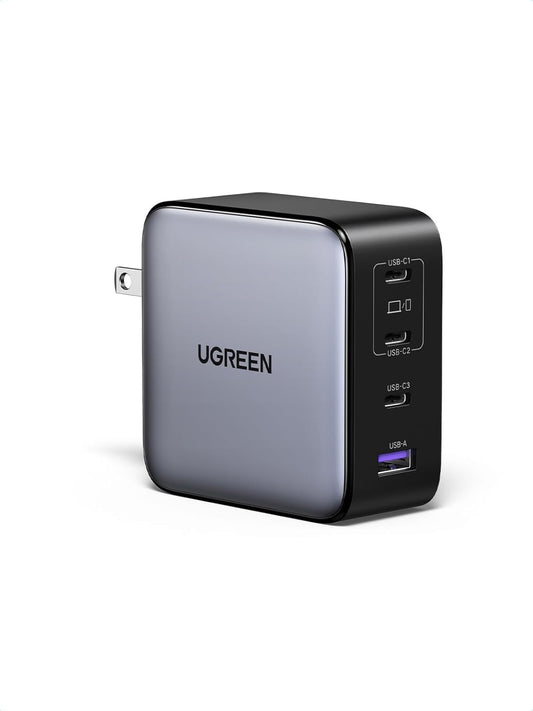 UGREEN 200W Dual USB-C Charger Block, 140W Max Output Laptop Charger, 4-Port Multi-Device Fast Charging, Advanced GaN Power Adapter Compact for MacBook, Dell XPS, iPad Pro, Galaxy S24, iPhone 16/15