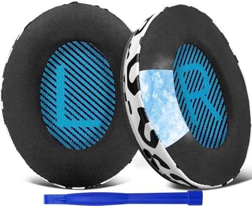 SoloWIT Earpads Cushions for Bose Headphones, Replacement Ear Pads for Bose QuietComfort 15 QC15 QC25 QC2 QC35/Ae2 Ae2i Ae2w/SoundTrue & SoundLink Around-Ear Series - QC25 PL Black&Blue