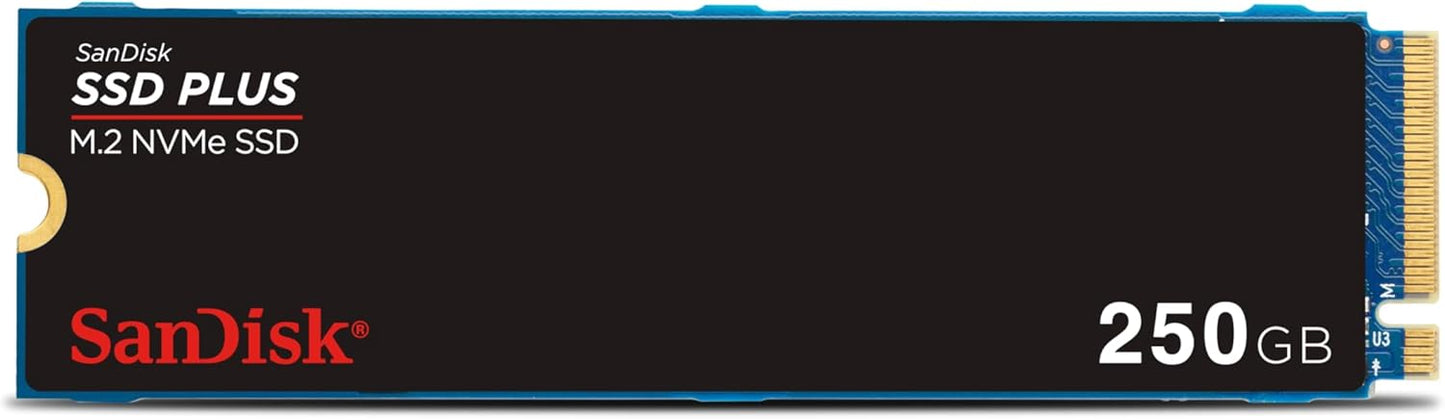 SanDisk 250GB SSD Plus M.2 NVMe SSD - PCIE Gen 3.0, Up to 2,400 MB/s - Internal Solid State Drive - SDSSDA3N-250G-G26