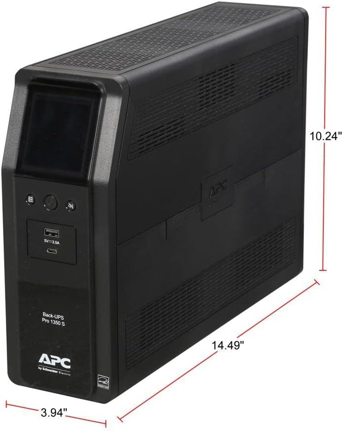 APC BR1000MS Sine Wave UPS Battery Backup & Surge Protector, 1000VA, Backups Pro, Black