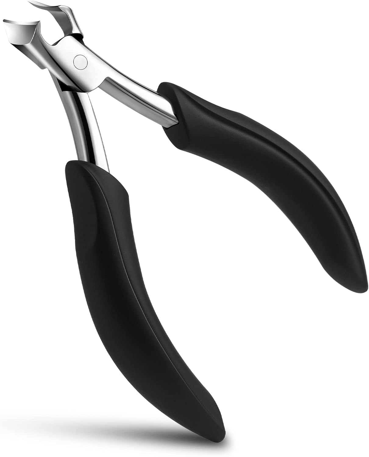 FVION Toenail Clippers for Ingrown Toenail Prevention, Straight Blade Podiatrist Nail Clippers for Thick Nails, Ergonomic Finger Nail Clippers for Adults, Seniors, Men and Women (Black)