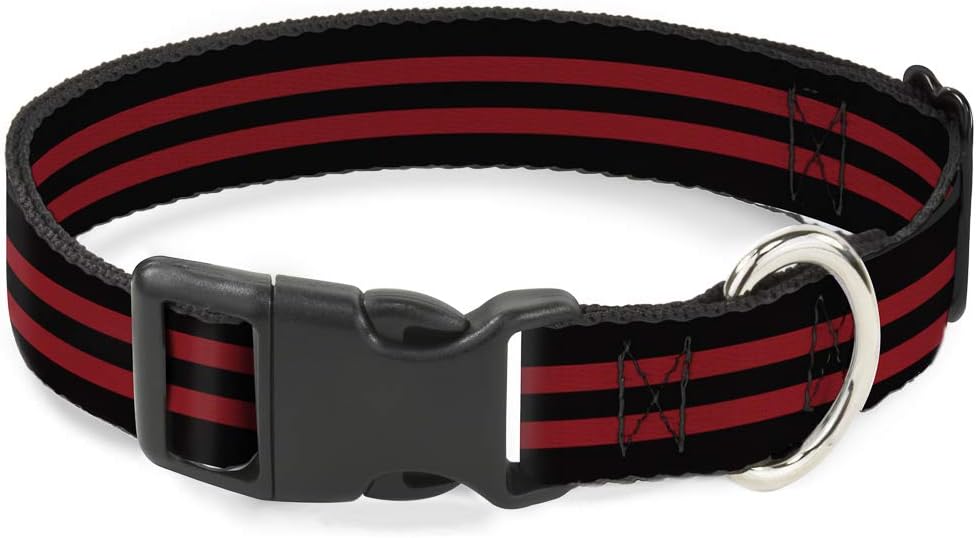 Buckle-Down PC-W21909-M Dog Collar Plastic Clip Buckle, 1"x11"-17", Star Black/White