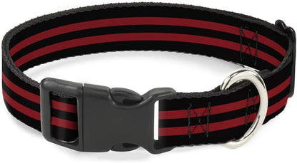 Buckle-Down PC-W21909-M Dog Collar Plastic Clip Buckle, 1"x11"-17", Star Black/White