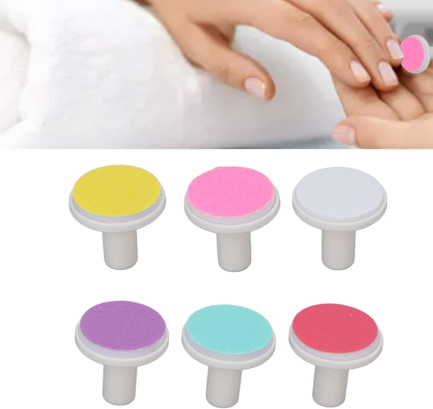 6 Pieces Baby Nail File Pads Nail Trimmer Replacement Pads Electric Nail File Grinding Heads Accessory for Newborn Infant Toddler or Adults Toes Fingernails Care