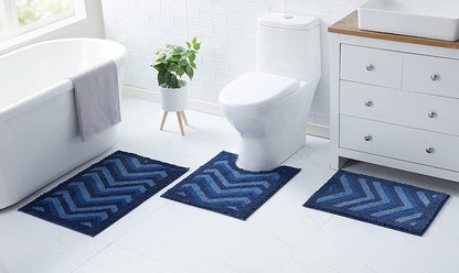 Clara Clark Bathroom Set - Gray Bathroom Accessories Set, Bathroom Sets with Shower Curtain and Rugs, 23PC Shower Curtain Set with Liner, Soap Dispenser, Soap Dish, Toilet Brush Holder, and Trash Can