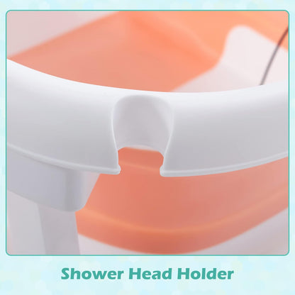 Baby BathTub, 4-in-1 Newborn to Toddler Tub with Temperature Sensor,Infant Waterproof Ear Cap and Soft Cushion included,Grey