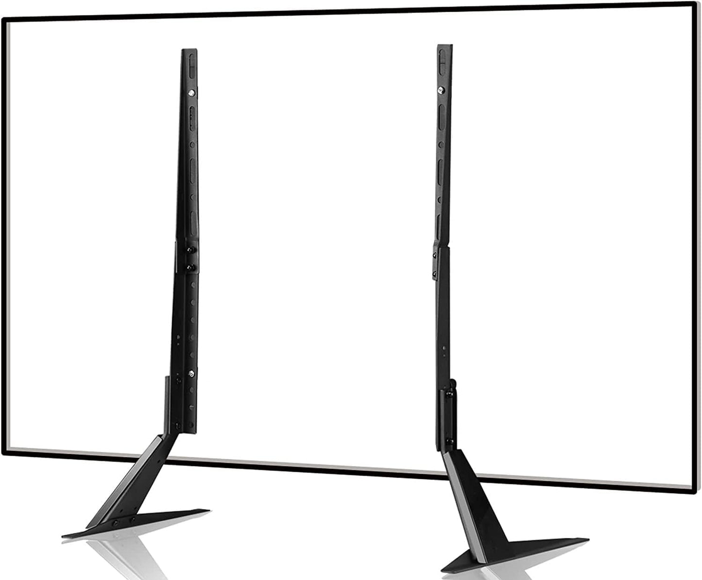 Suptek Universal TV Stands, Table Top TV Stand, Pedestal TV Stand for Most 17"-55" Screens, Height Adjustable TV Base Stand with Tempered Glass Base and Wire Management, Hold up to 40kg, VESA 75/400mm