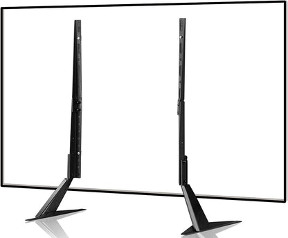 Suptek Universal TV Stands, Table Top TV Stand, Pedestal TV Stand for Most 17"-55" Screens, Height Adjustable TV Base Stand with Tempered Glass Base and Wire Management, Hold up to 40kg, VESA 75/400mm