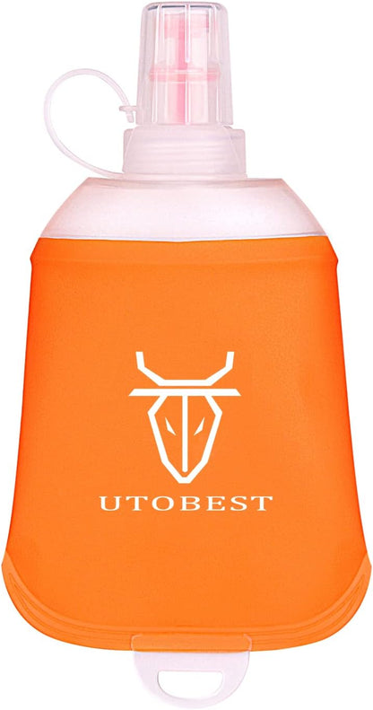 UTOBEST Soft Flask Running Water Bottle Collapsible Water Bottle for Trail Running Hydration Pack Hiking Cycling Climbing 150ML/250ML/350ML/450ML/500ML/550ML