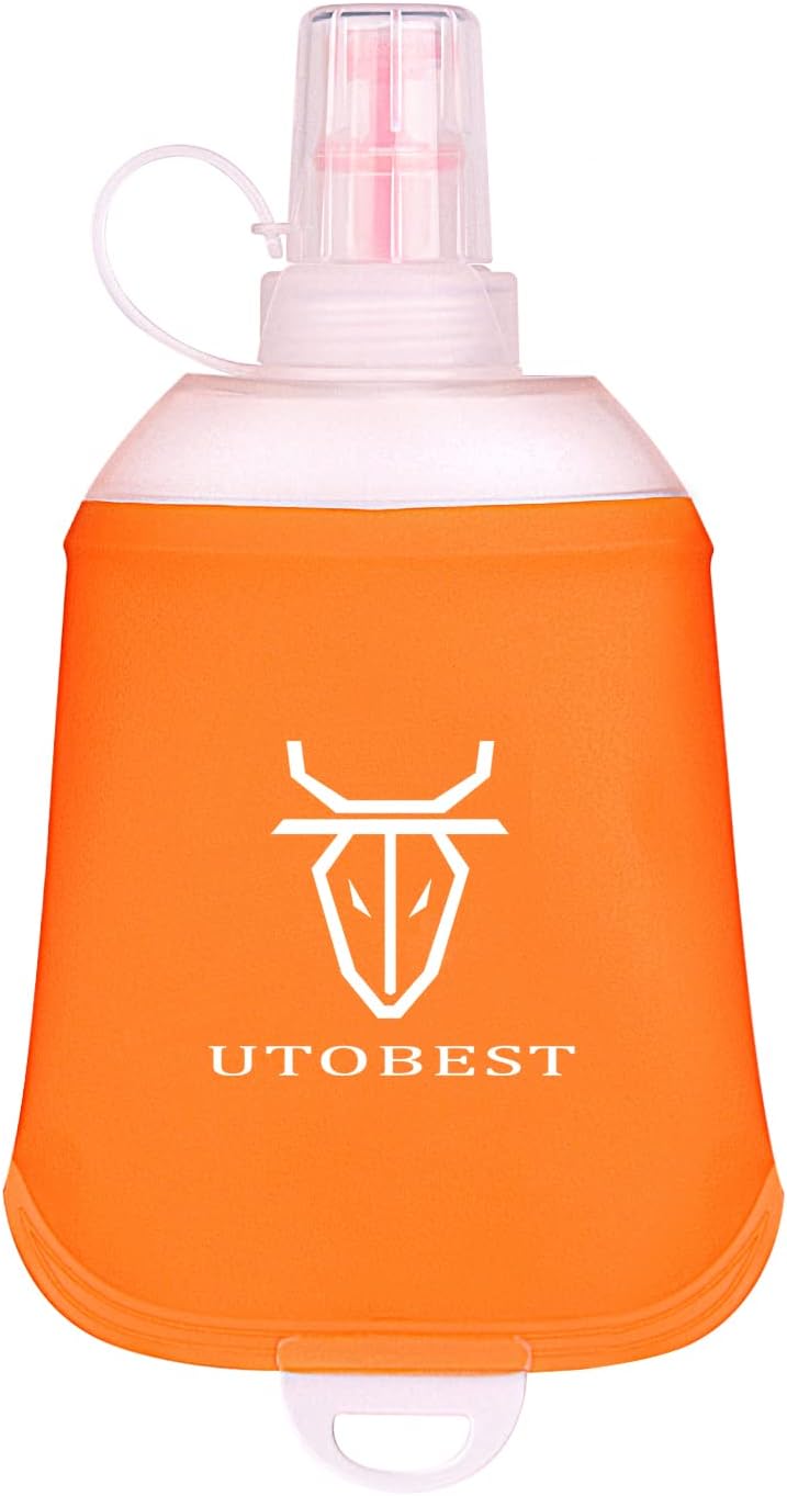 UTOBEST Soft Flask Running Water Bottle Collapsible Water Bottle for Trail Running Hydration Pack Hiking Cycling Climbing 150ML/250ML/350ML/450ML/500ML/550ML
