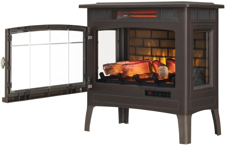 Duraflame Electric Infrared Quartz Fireplace Stove with 3D Flame Effect, Bronze