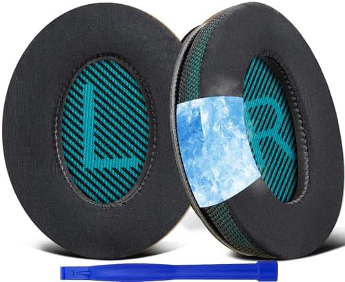 SoloWIT Earpads Cushions for Bose Headphones, Replacement Ear Pads for Bose QuietComfort 15 QC15 QC25 QC2 QC35/Ae2 Ae2i Ae2w/SoundTrue & SoundLink Around-Ear Series - QC25 PL Black&Blue