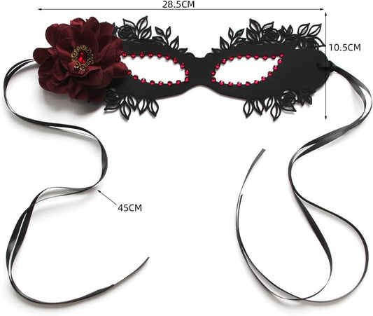 Sweenaly lace mask Masquerade Mask Party Mask Halloween Mask (black) - PuriLite