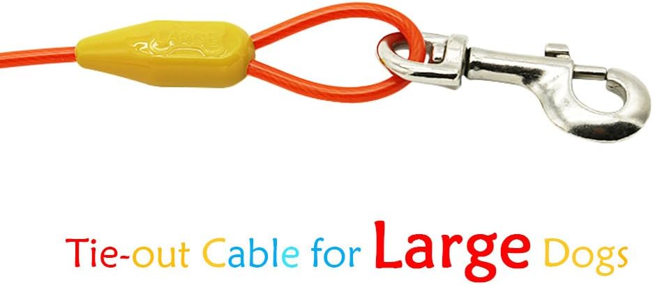 Petest 25ft Reflective Tie-Out Cable for Small Dogs Up to 35 Pounds