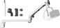 Microphone Boom Arm, Low Profile Mic Arm Professional Adjustable Solid Desk Mount Clamp,Cable Management Microphone Arm Stand for Podcast Streaming Gaming Studio Mic Stand White