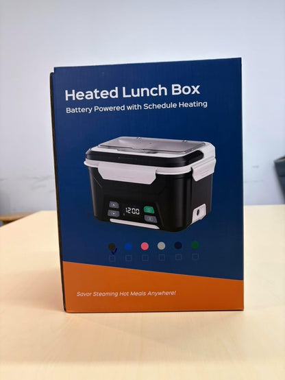 Docusvect Cordless Electric Lunch Box for Adults, Heated Lunch Box Battery Powered with Automatic Heating, 1.3L Portable Food Warmer with Removable Tray Divider